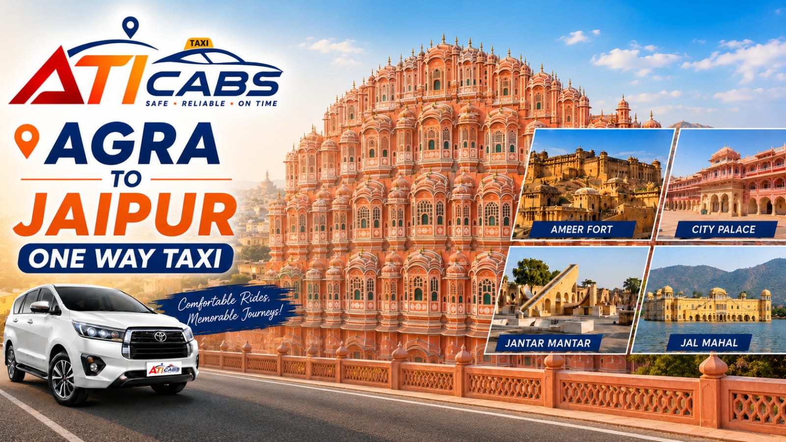 Agra to Jaipur One Way Taxi