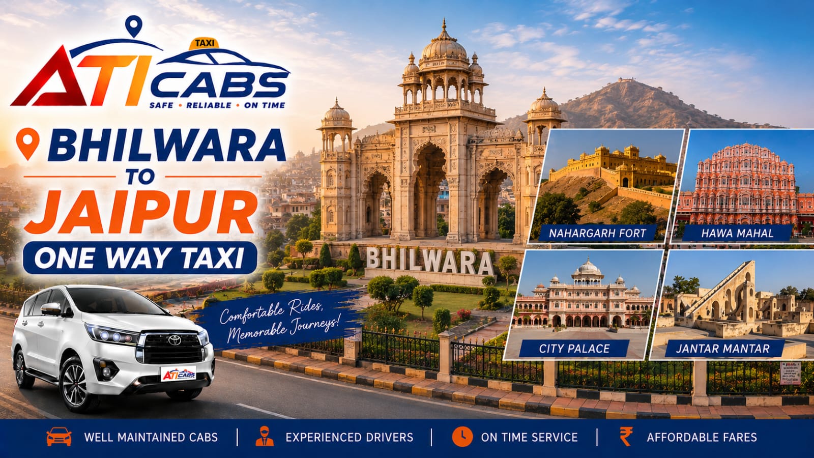 Bhilwara to Jaipur One way Taxi