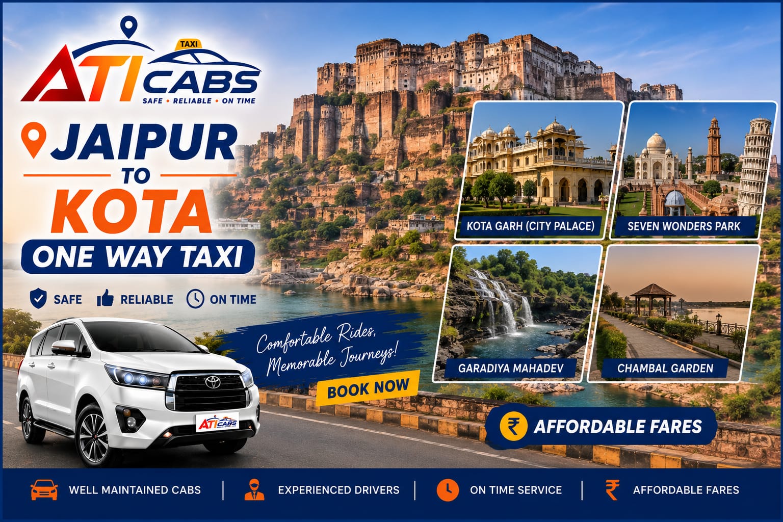 Jaipur to Kota One  way Taxi