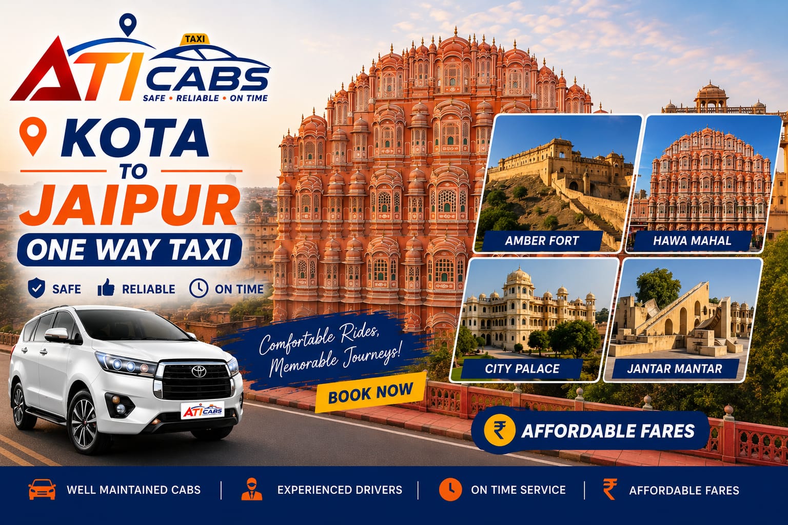 Kota to Jaipur One way Taxi